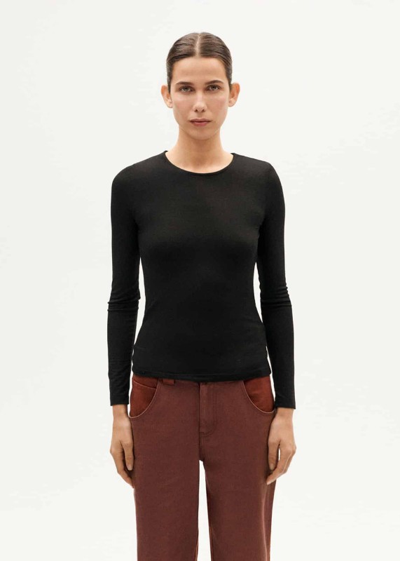 Black Brisa Cashmere LS Top