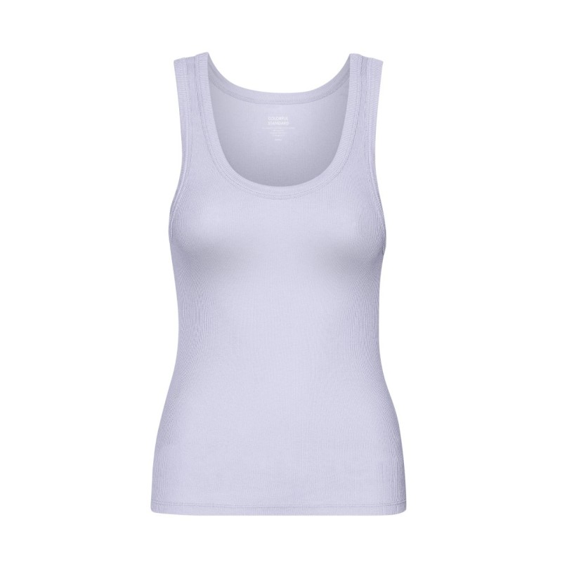 Women organic rib tank top - Soft Lavender