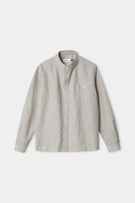 NATHAN Shirt - eco brushed striped peanut