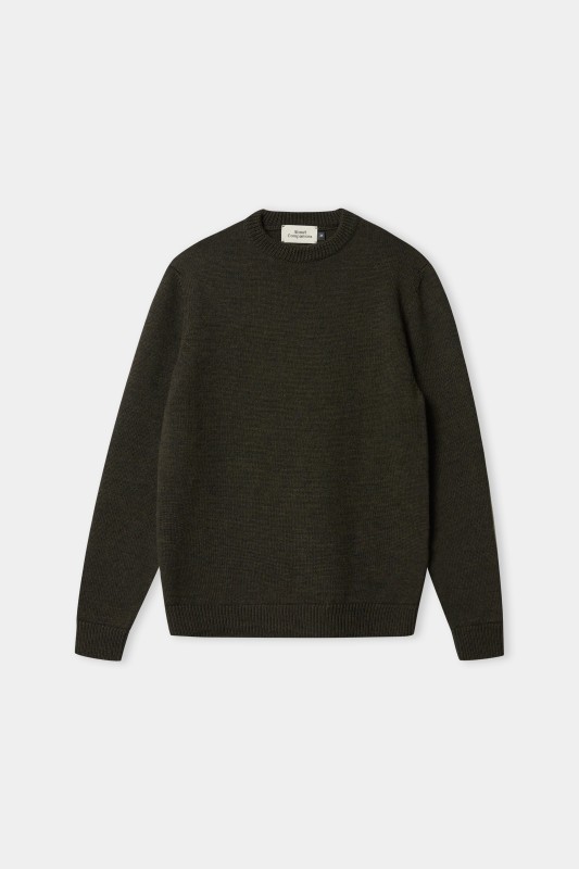 MORTEN Jumper - Merino Mel olive